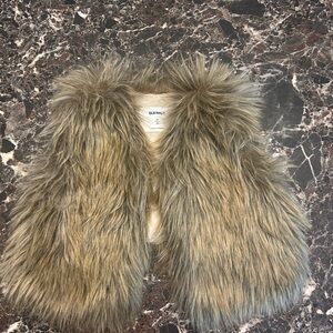 Old Navy Faux Fur Vest in Brown and Tan